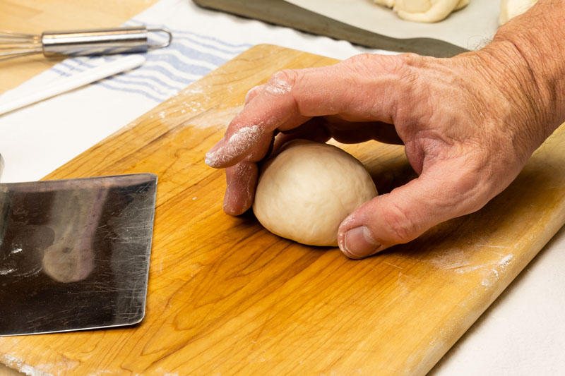 Shaping pretzel buns