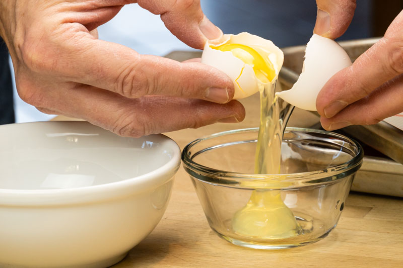 Preparing egg wash