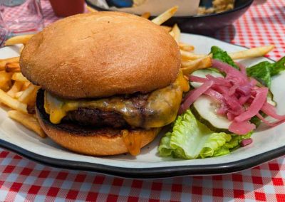 Grilled Angus Beef Cheeseburger at TheQR&B in Napa, CA