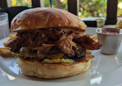 Kalua Pig Barbeque Burger at Lulu’s in Waikīkī